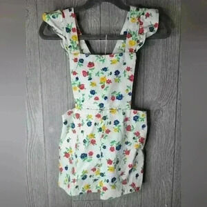 Vintage girls' floral print overalls size 6